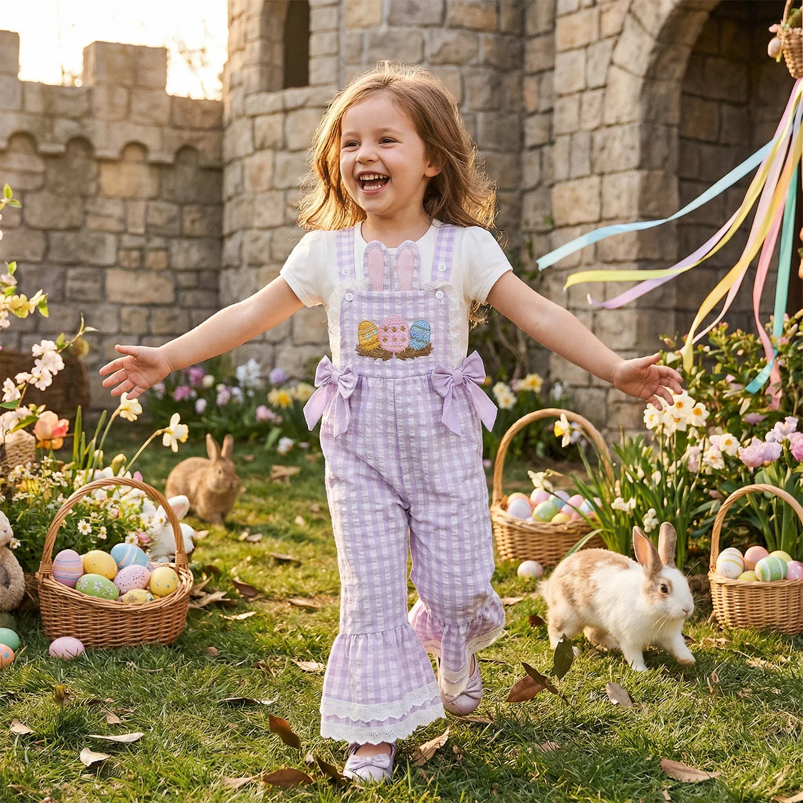 Easter Gingham Overalls - Image 3