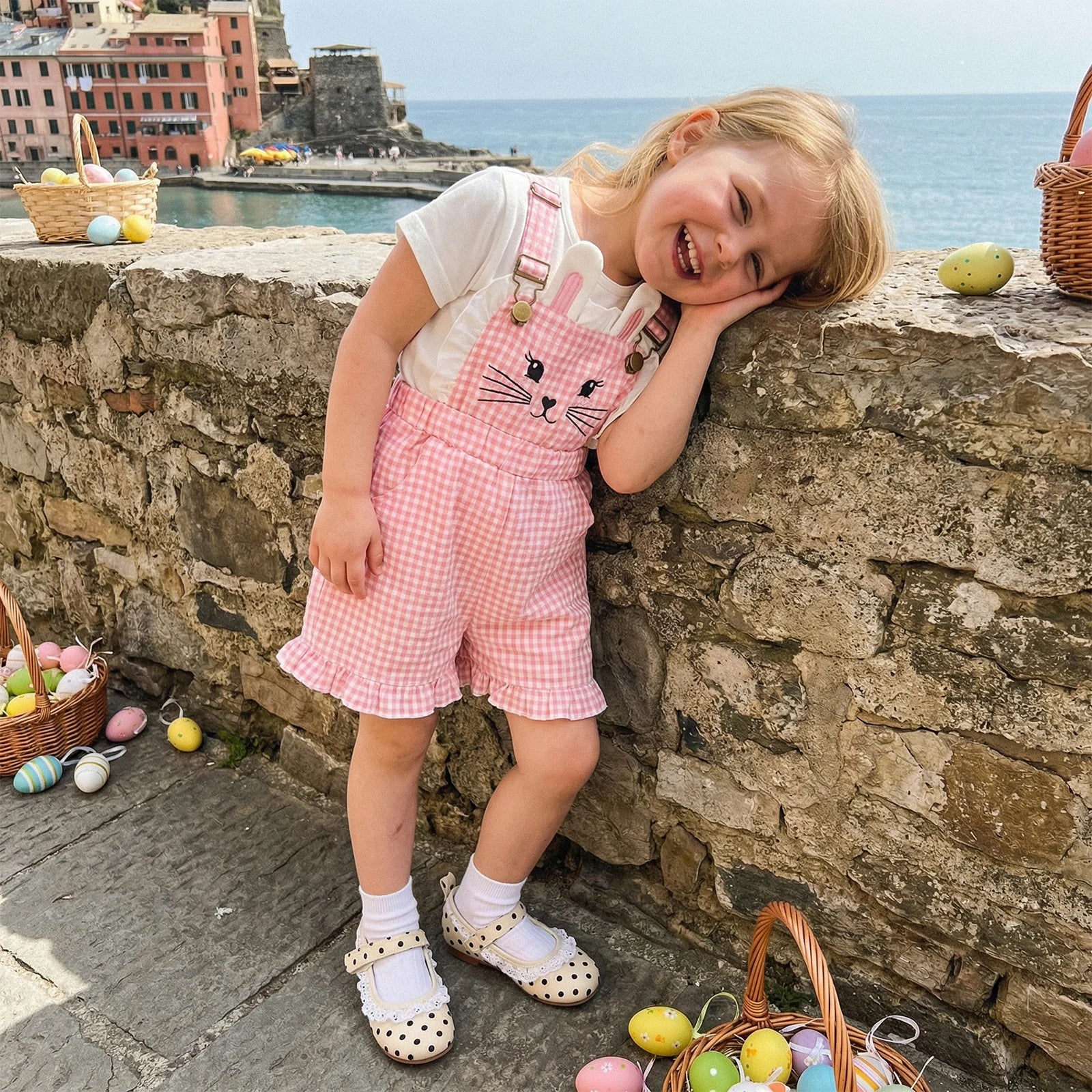 Gingham Bunny Dungarees - Image 3