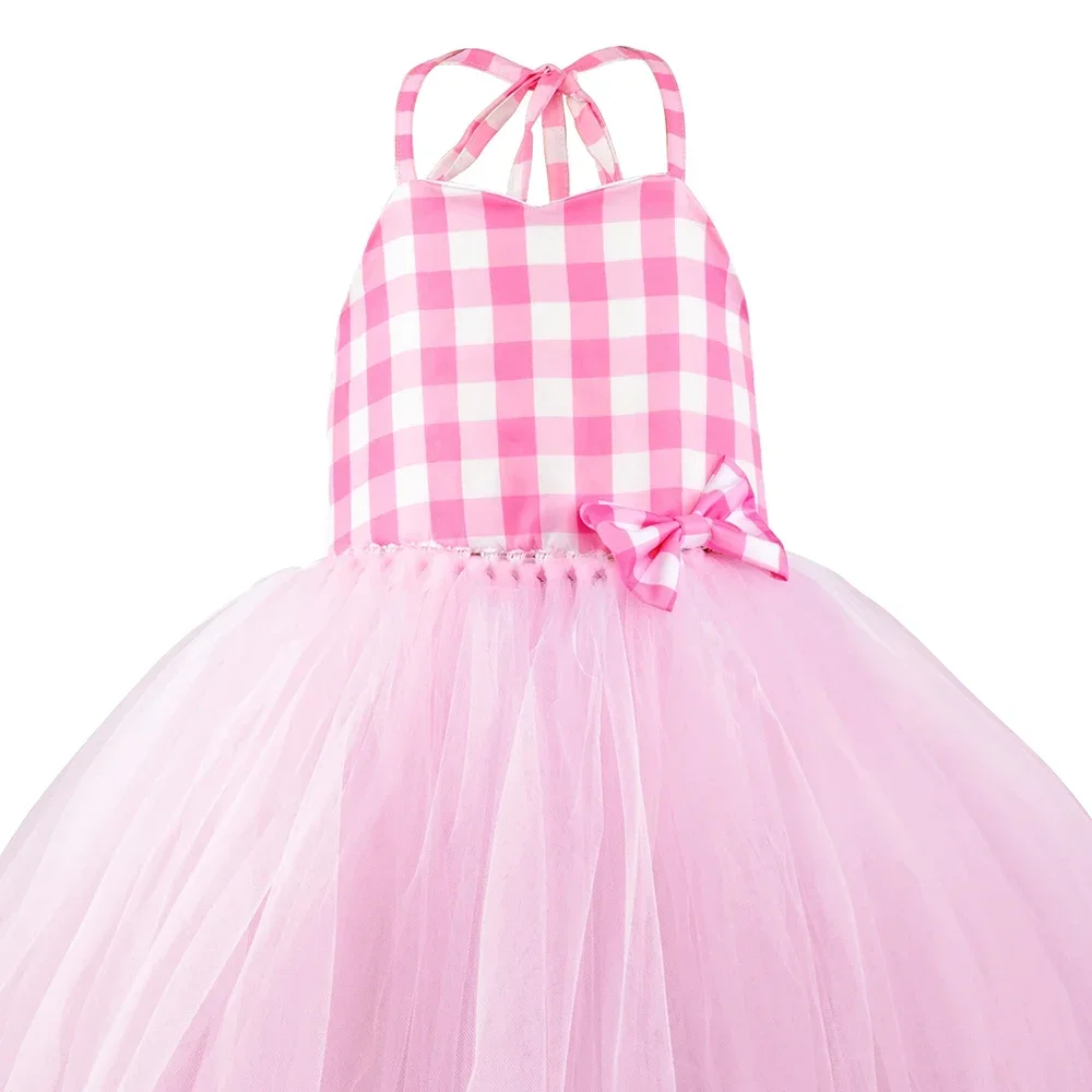 Pink Gingham Party Dress - Image 5