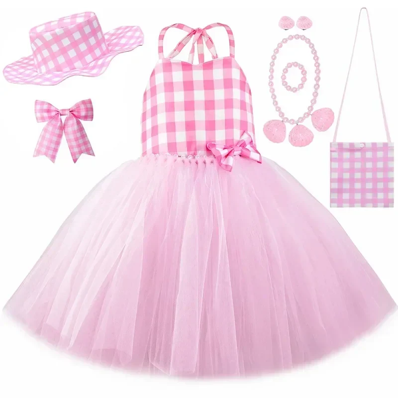 Pink Gingham Party Dress - Image 9