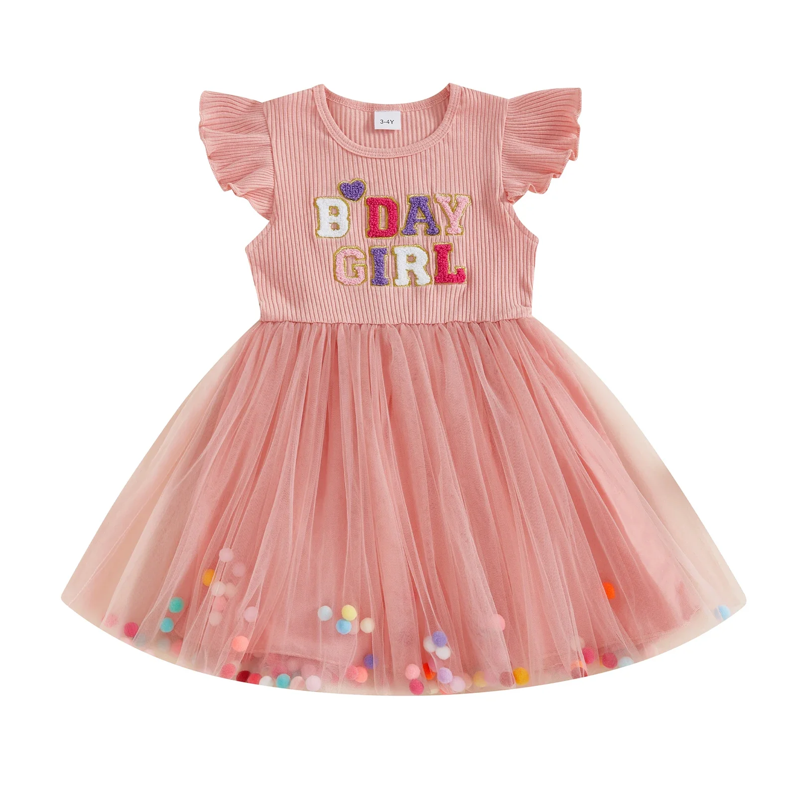 Pom Pom Princess Birthday Dress - Image 3