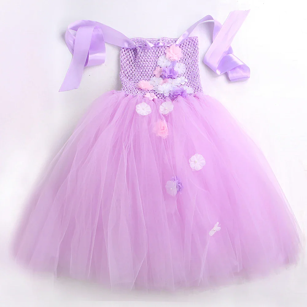 Purple Flower Princess Dress - Image 6